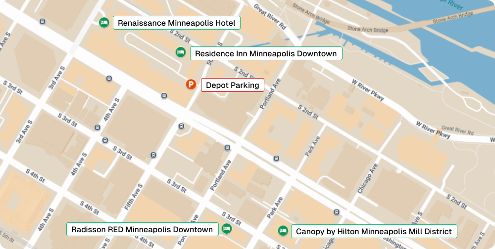 Map of hotels for NWC 2025