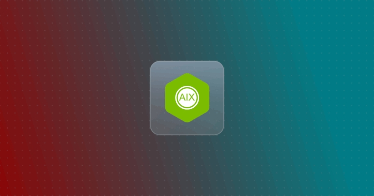 AIX logo on a colorful background