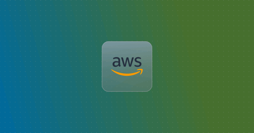 AWS logo on a colorful background