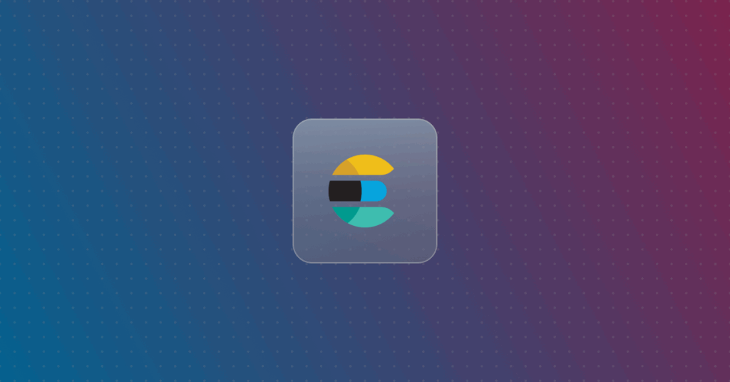 ElasticSearch logo on a colorful background
