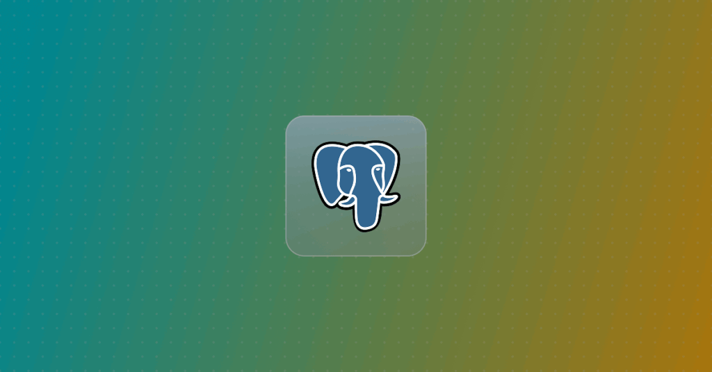 PostgreSQL logo on a colorful background