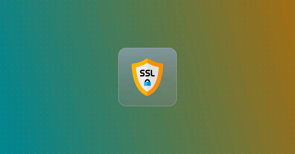 SSL Cert logo on a colorful background