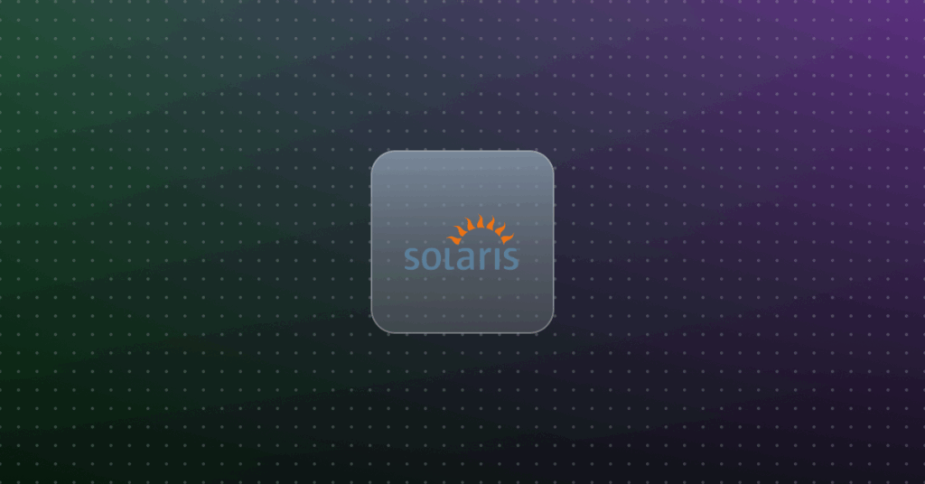 Solaris logo on a colorful background