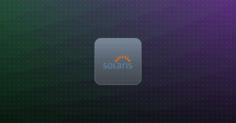Solaris logo on a colorful background