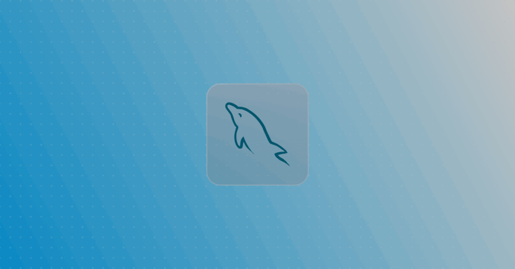 MySQL logo on a colorful background