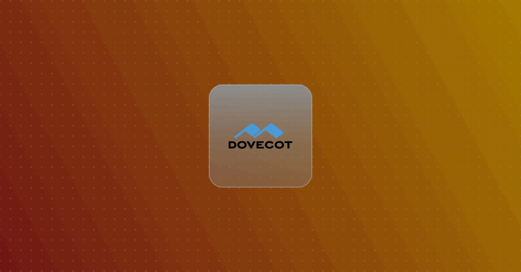 Dovecot logo on a colorful background