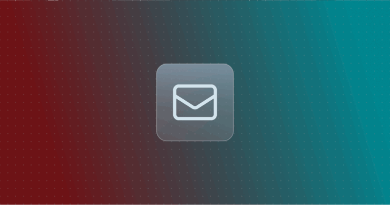 Email icon on a colorful background
