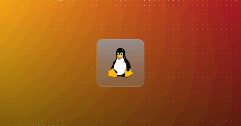 Linux logo on a colorful background