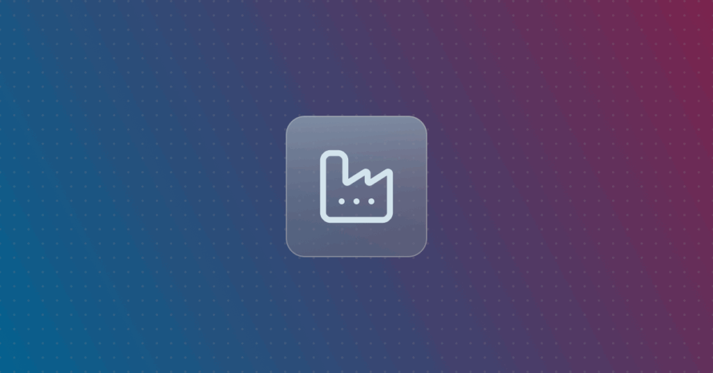 Factory icon on a colorful background