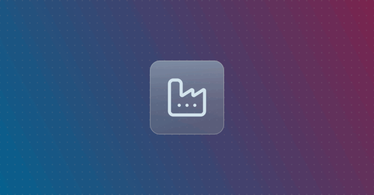 Factory icon on a colorful background