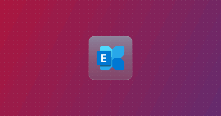 Microsoft Exchange logo on a colorful background