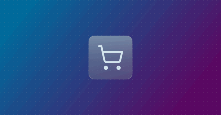 Shopping cart icon on a colorful background