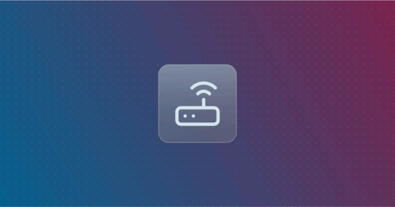 Router icon on a colorful background