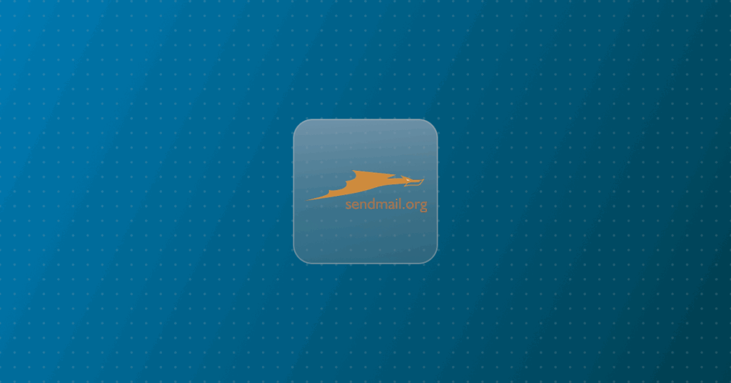 Sendmail logo on a colorful background