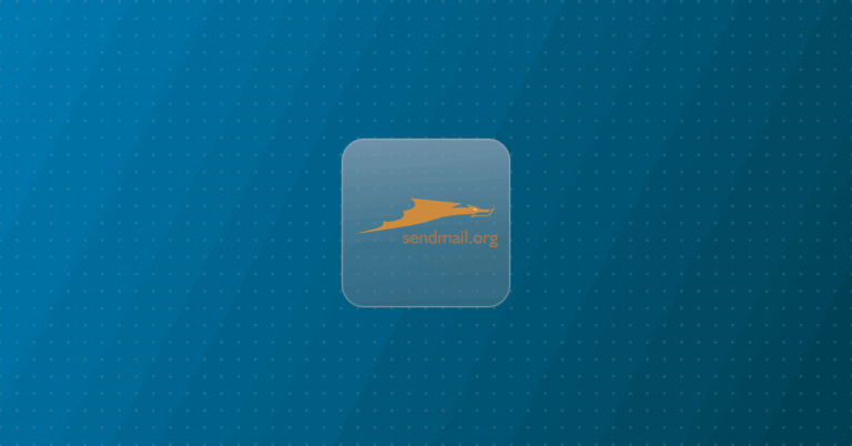 Sendmail logo on a colorful background