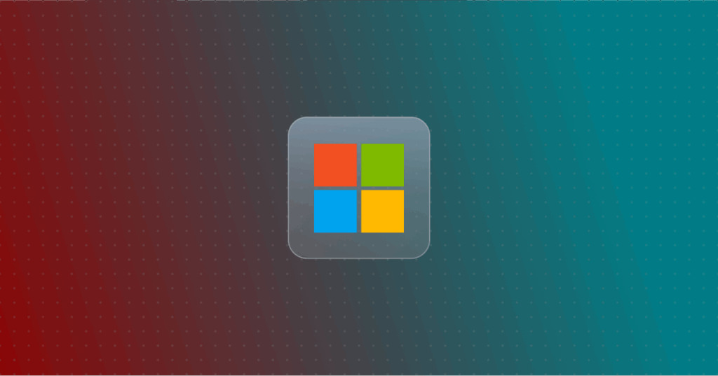Windows logo on a colorful background